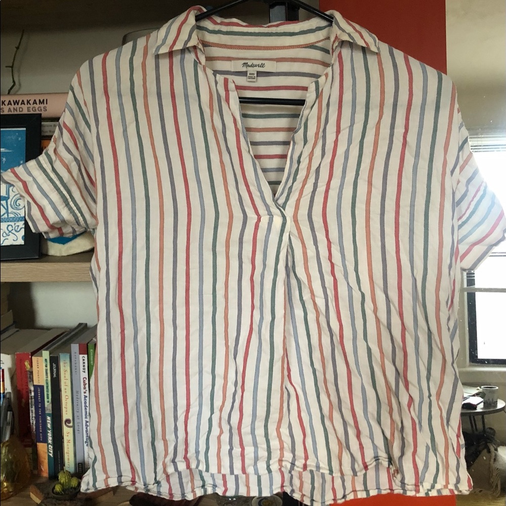 Madewell multicolor stripe boxy top